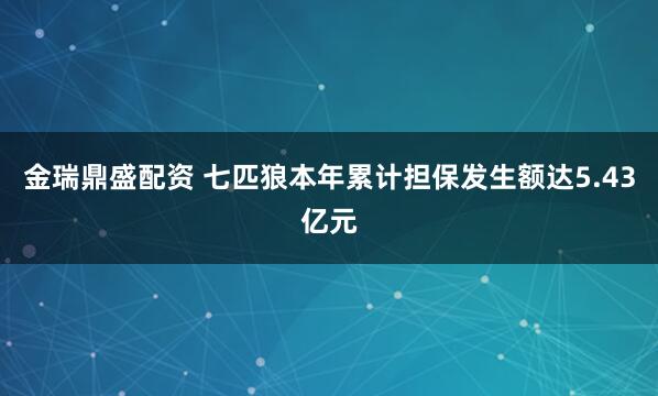 金瑞鼎盛配资 七匹狼本年累计担保发生额达5.43亿元